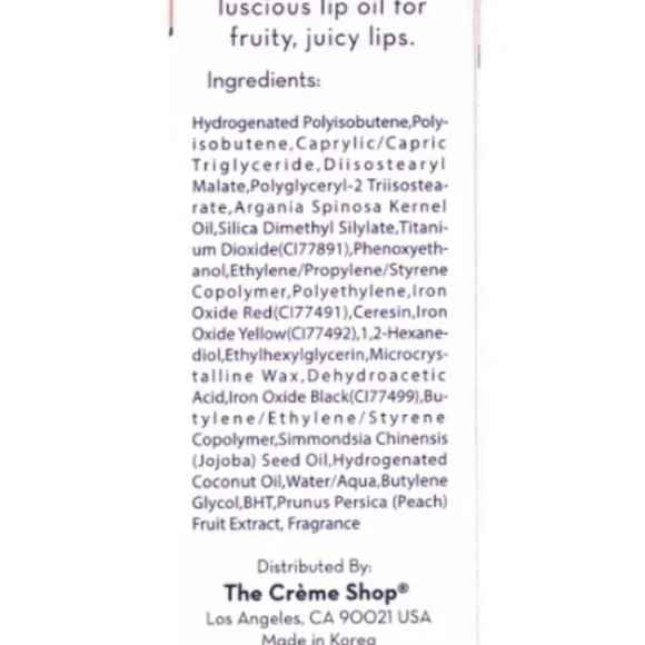 NIB - The Crème Shop Luscious Lip Oil - Peach Cobbler - Picture 3 of 6